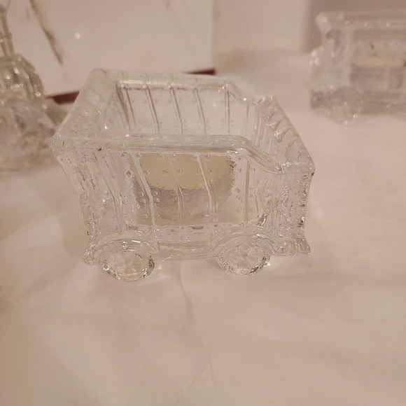 Fitz and Floyd 3 Piece Crystal Holiday Train Votive - In Original Box - Picture 8 of 13